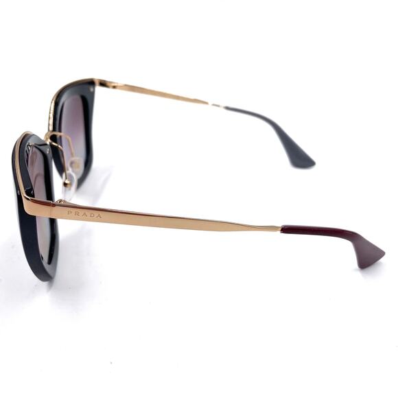 Prada Cinema Sunglasses Cat Eye Black Frame Gold Trim Gradient Lens SPR 53S - Picture 9 of 13